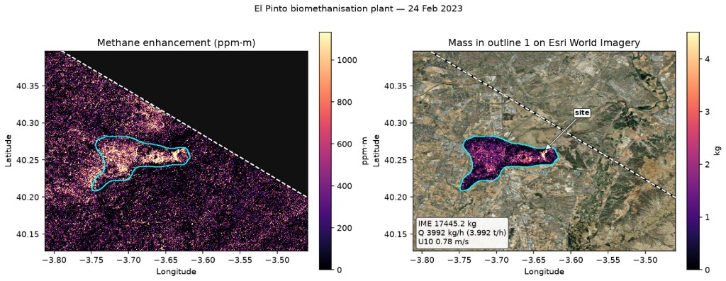Methane enhancement at a Madrid landfill site (EMIT)